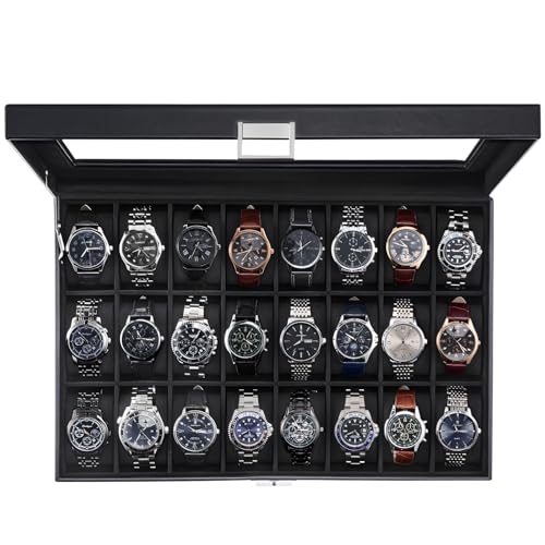 ProCase 24-Slot Watch Box with Real Glass Lid Deal