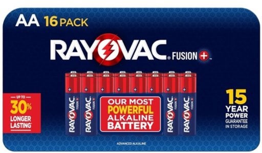 Rayovac AA Fusion+ Alkaline Batteries 16-Pack Deal