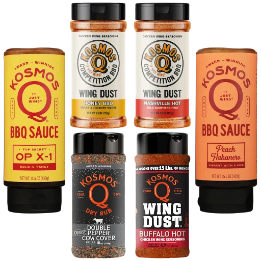 6-Pack Kosmos BBQ Sauce, Wing Dust & Dry Rub