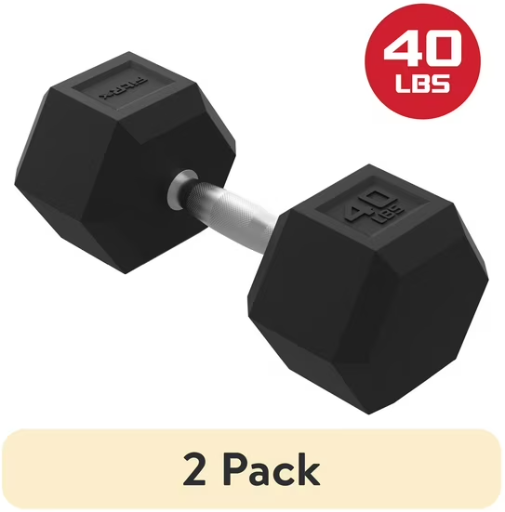 FitRx 40lbs Rubber Hex Dumbbell 2-Pack Deal
