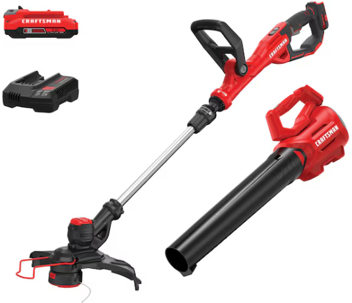 CRAFTSMAN V20 Cordless String Trimmer and Leaf Blower Combo Kit 2 Ah