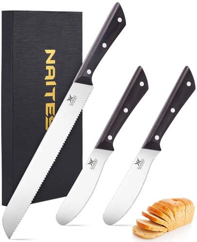 Naitesen 3-Piece Serrated Bread and Butter Knife Set Deal
