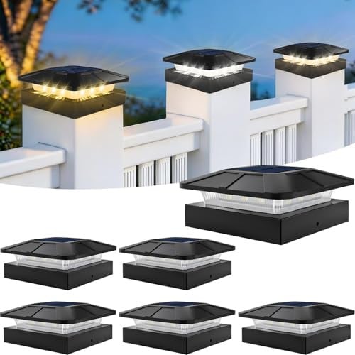 ROMANJOY 4x4 Post Solar Lights 6-Pack