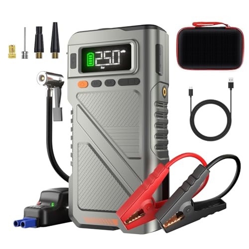 9000A Jump Starter with Air Compressor Portable Car Battery Charger
