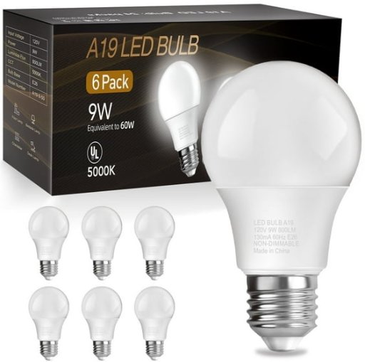 DAYBETTER A19 LED Light Bulbs 6-Pack