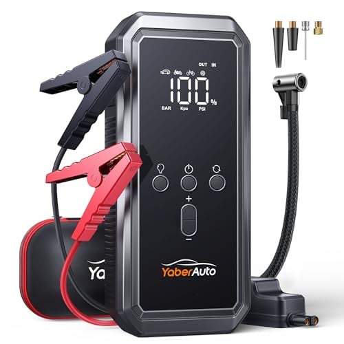 YaberAuto 9-in-1 Jump Starter with Air Compressor 6000A Deal
