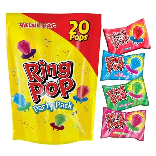 20-Count Ring Pop Individually Wrapped Lollipops Variety Pack