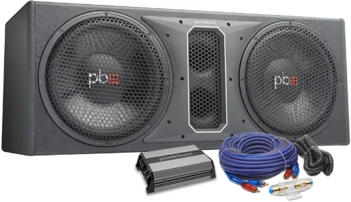 PowerBass PBM-PP212 Dual 12" Subwoofer Ported System w/ PBM-400.1 Amp & 8Ga Wiring Kit Deal