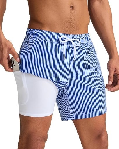 Maamgic Mens Swim Trunks with Compression Liner 5 Inch Quick Dry Deal