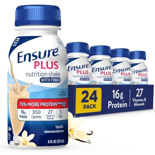 Ensure Plus Meal Replacement Shake With Fiber 24-Pack 8-Oz (Vanilla)