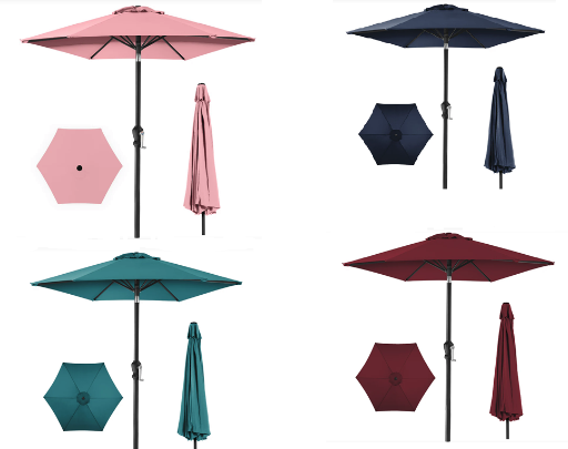 Outdoor Steel Market Patio Umbrella Decoration with Tilt & Crank Lift 10ft Deal