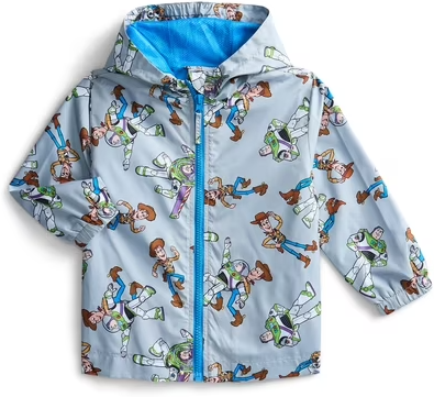 Character Toddler Windbreaker with Hood (Toy Story, Jurassic Park, Bluey, Strawberry Shortcake), Sizes 12M-5T