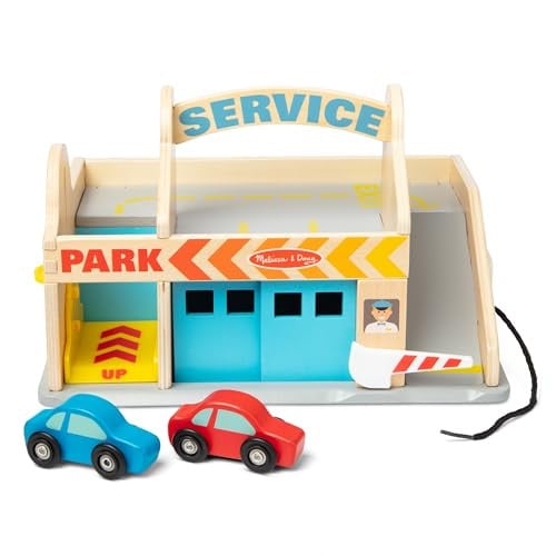 Melissa & Doug Service Station Parking Garage w/ 2 Wooden Cars & Drive-Thru Car Wash Deal
