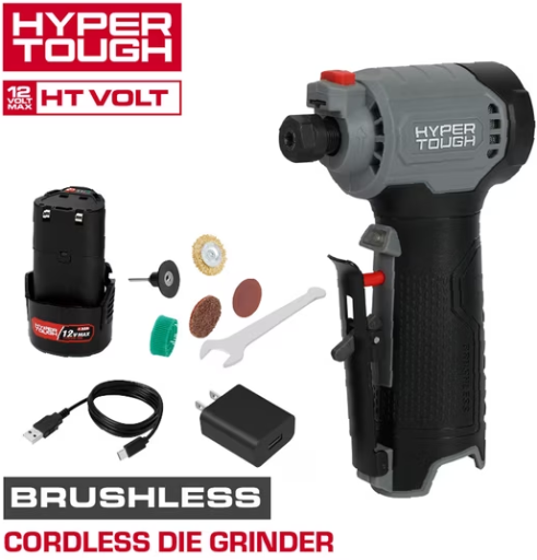 Hyper Tough 12V Brushless Cordless Die Grinder with 1.5AH Battery Deal