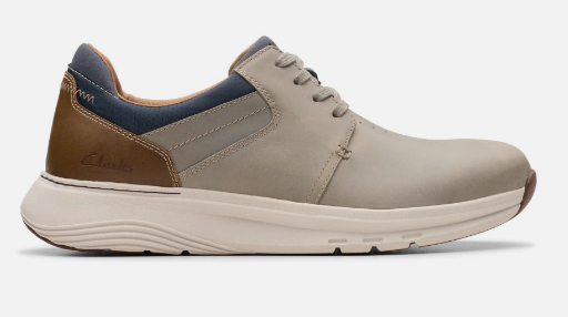Clarks Men's Motion Trek PT Slip-On Shoes Grey Leather Deal