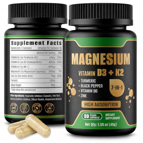 Magnesium Glycinate 300mg with Vitamin D3 4000 IU + K2 MK-7