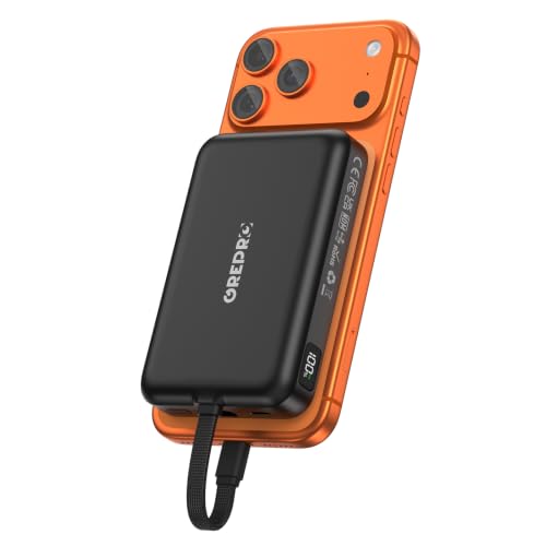 GREPRO Magnetic Power Bank 10000mAh Built-in 22.5W USB-C Cable Deal