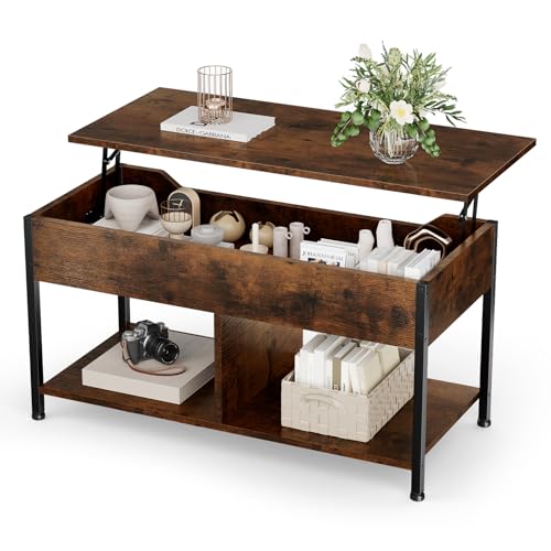 OLIXIS Coffee Table with Storage Rust Brown Deal