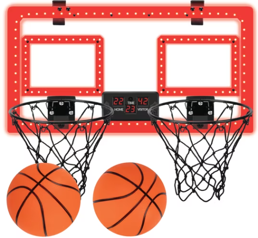 MinnARK Over-the-Door Basketball Dual Hoop Indoor Sports Game (Hoop + 2 Balls) Deal
