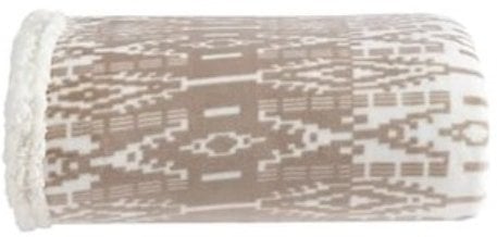 Eddie Bauer Brushed Fleece & Plush Sherpa Throw Blanket (San Juan Oyster, 50" x 60")