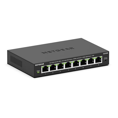 NETGEAR 8-Port Gigabit Ethernet Easy Smart Managed Essentials Switch (GS308E)