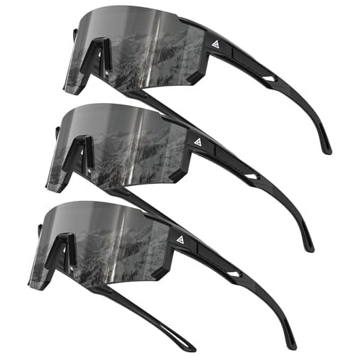 KALIYADI Wrap Around Sports Sunglasses 3-Pack Deal