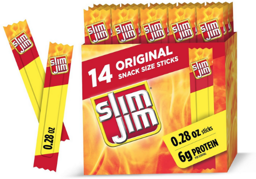 Slim Jim Smoked Meat Sticks, Original Flavor, 0.28 oz. (28 Total) x2