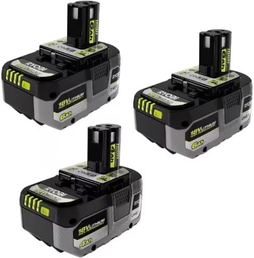 RYOBI ONE+ HP 18V HIGH PERFORMANCE Lithium-Ion 6.0 Ah Battery (2-Pack) w/ ONE+ 18V 4.0 Ah Lithium-Ion HIGH PERFORMANCE Battery Deal