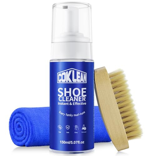 Coklean Foam Shoe Cleaner with Wooden Brush & Towel