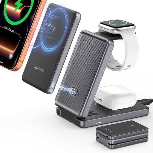 RORRY 4-in-1 Charging Station with 5000/10000mAh Magnetic Power Bank Deal
