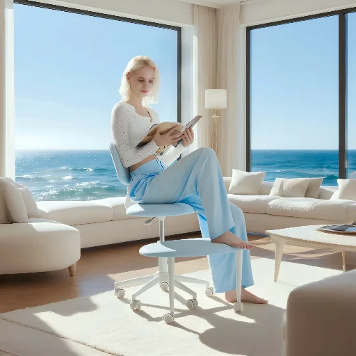 Pinmoco Ergonomic Cross Legged Swivel Chair (Macaron Blue)