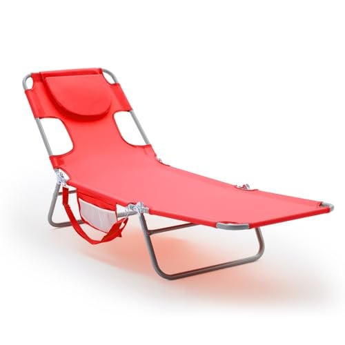 DUMOS Lounge Chair Outdoor Beach Tanning Chair with Face Hole Deal
