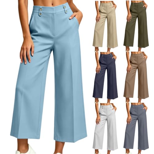 Womens High Waisted Wide Leg Palazzo Trousers Deal