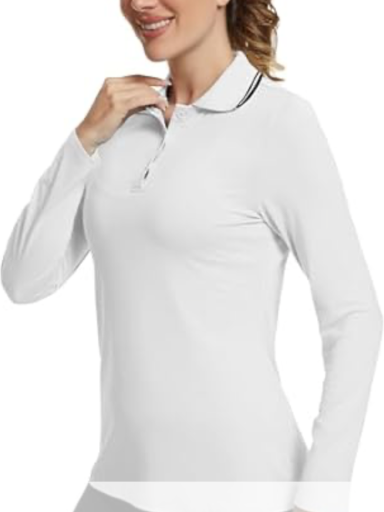 Ggov Women Golf/Tennis Polo Shirts Long Sleeve Workout Tops UPF 50+
