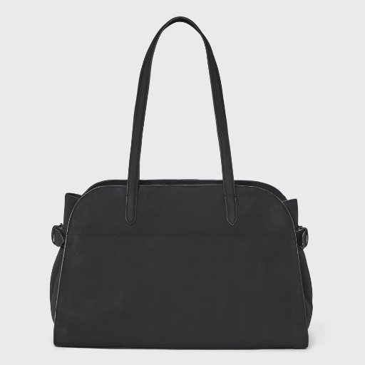 A New Day Solid Soft Satchel Handbag (Black)