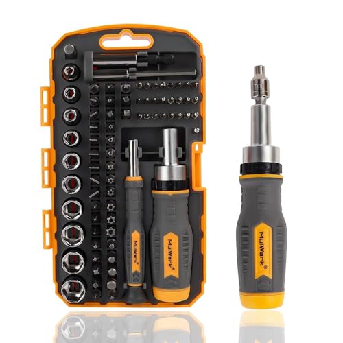 MULWARK 77-Piece Ratcheting Screwdriver Bit & Socket Set