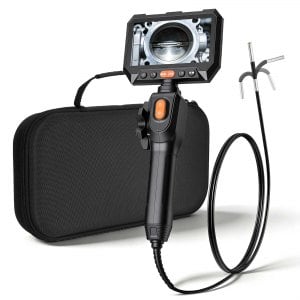 VEVOR Articulating Borescope with 0.15" Ultra Slim Lens and 5" IPS Screen