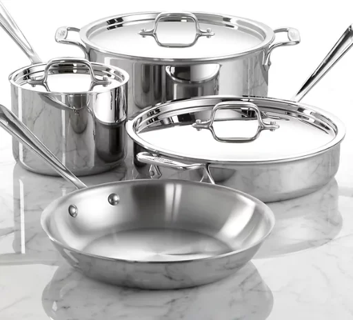 All-Clad 3-Ply D3 Stainless Steel 7-Piece Cookware Set