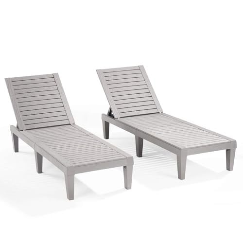 Nestl Patio Chairs Grey Chaise Lounge Chair Outdoor 2-Pack Deal
