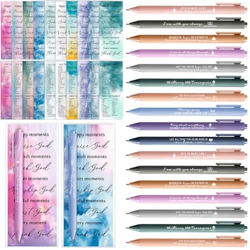 50 Sets Christian Gifts Pens with Scripture Bookmarks Deal