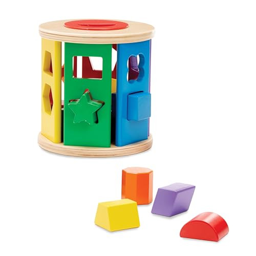 Melissa & Doug Match and Roll Shape Sorter Classic Wooden Toy