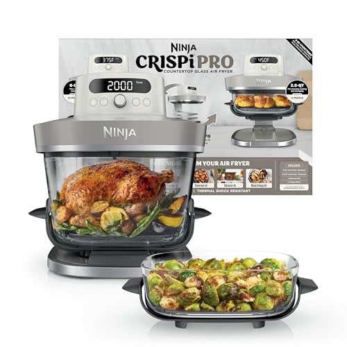 Ninja Crispi Pro 6-in-1 Glass Air Fryer w/ 6-Quart & 2.5-Quart Nontoxic Containers & Lids