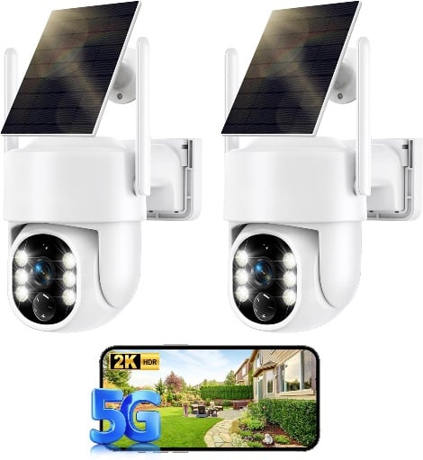Solar Security Cameras Wireless Outdoor 2K (2-Pack) Deal