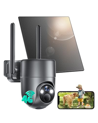 LIWAN No WiFi Security Camera Wireless Outdoor 4G LTE Solar Camera Deal