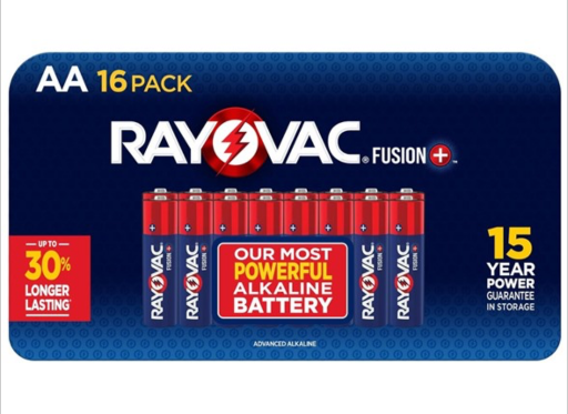 Rayovac AA Fusion Premium Alkaline Batteries 16-Pack