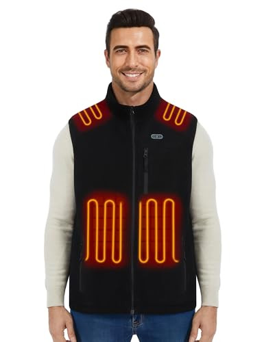 Professional Men's Fleece Heated Vest with 20000mAh Battery