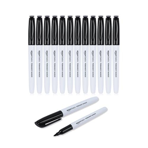 Amazon Basics Fine Tip Permanent Markers 12-Pack Deal