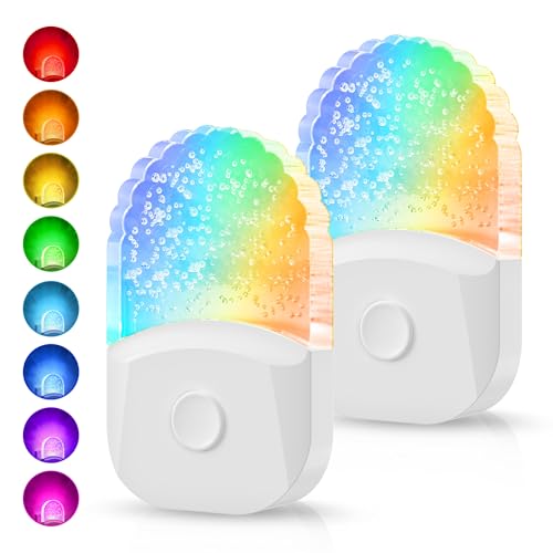 DORESshop LED Plug-In Night Lights 2-Count w/ Bubble Design & Dusk-to-Dawn Sensor Deal