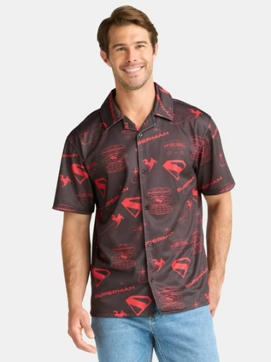 Superman Men's and Big Men's Graphic Mesh Shirt Sizes S-3XL