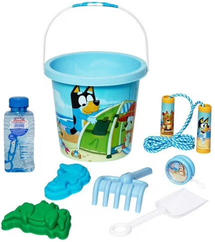 7-Piece Little Kids Summer Fun Beach Bucket Set (Bluey)